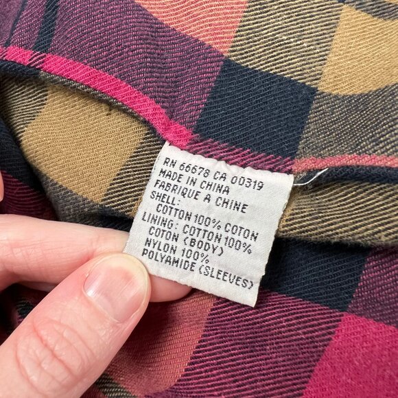 Vintage Denim Barn Coat Field Farm Utility Jean Jacket Oversized Plaid Americana - Picture 8 of 10